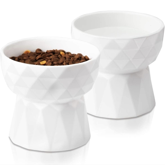 Other - Ceramic Raised Diamond Shaped Cat Bowl